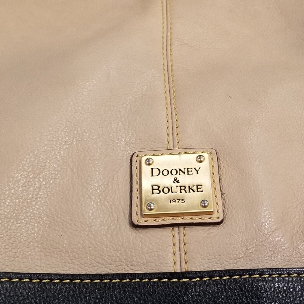 Dooney & Bourke Sophie Black and Beige Color Block Hobo - Picture 2 of 15